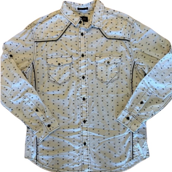 Helix Long Sleeve Western Casual Button Down Men’s Shirt - Picture 2 of 7